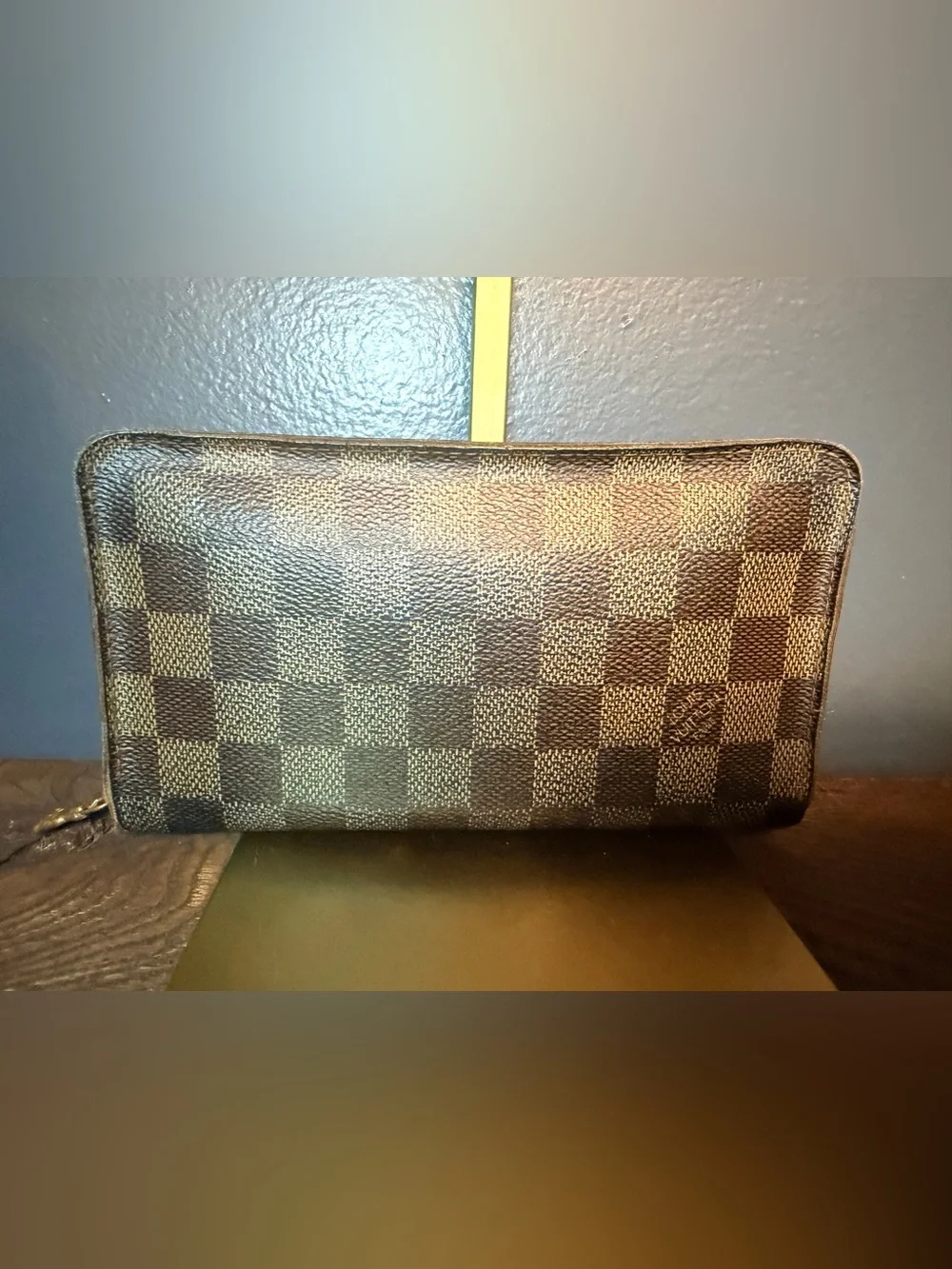 Louis Vuitton Brown Damier Ebene Checkered Zip-Around Wallet